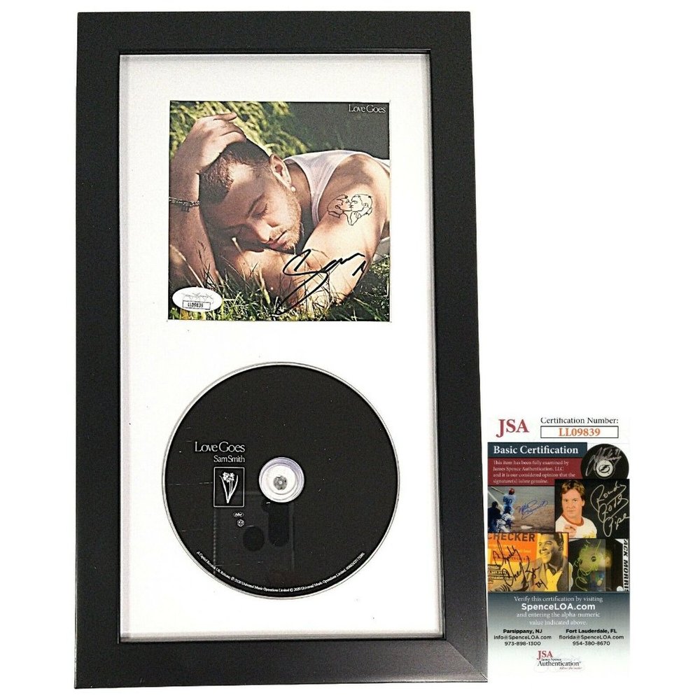 Sam Smith Signed Love Goes Compact Disc Framed CD JSA Cert Authentic Autographed